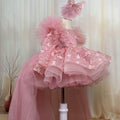 Girls Bow Flower Princess Dress Detachable Train | KLFFIGID