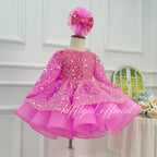 Baby First Birthday & Wedding Flower Girl Dress with Bow Sequins | KLFFIGID