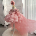 KLFFLGID Long slveeve Sequin train birthday party Princess dress, customizable color and size