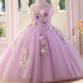 New children's evening dress lace elegant dress, birthday party girl princess dress, wedding flower long dress, competition evening dress