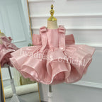 Big Bow Sleeveless Feather Flower Princess Dress | KLFFIGID