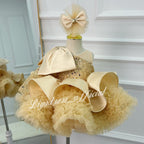 One-Shoulder Mesh Fluffy Stage Performance Dress for Girls | KLFFIGID