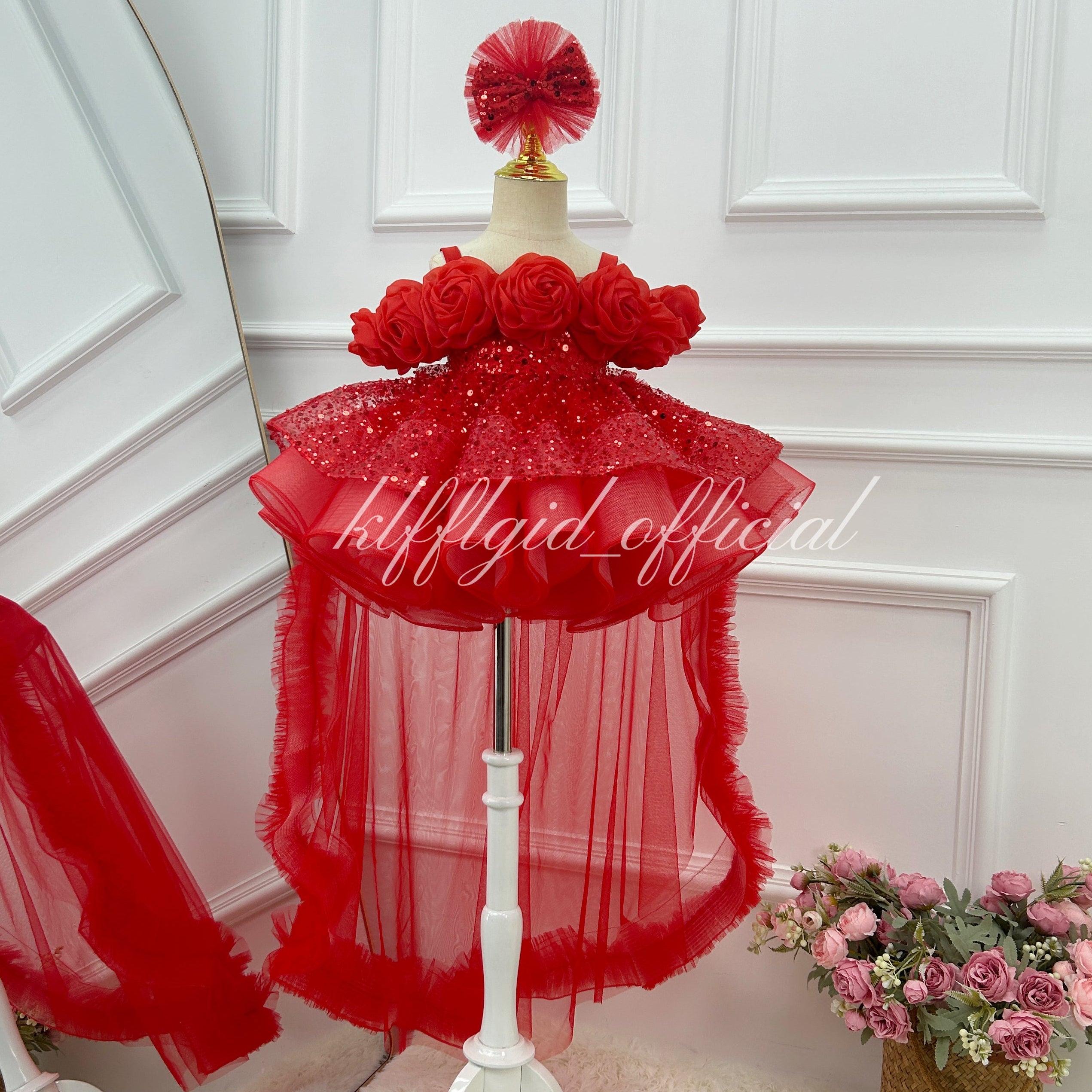 Baby's Birthday Dress Gorgeous Flower Girl Dress Toddler party dress for girls｜KLFFIGID