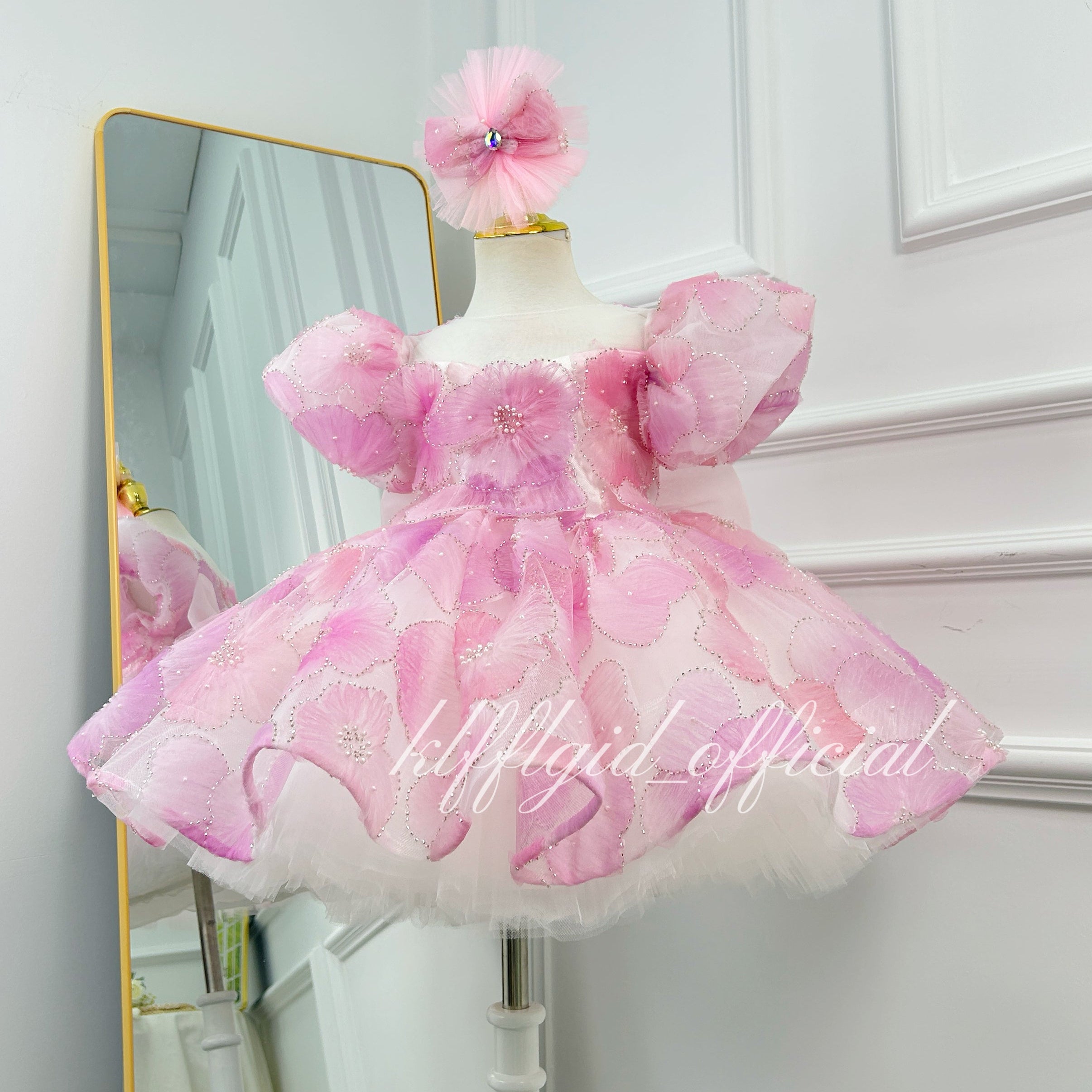 Baby Birthday Dress Flower Girl Dress Luxury Girls Couture | KLFFIGID