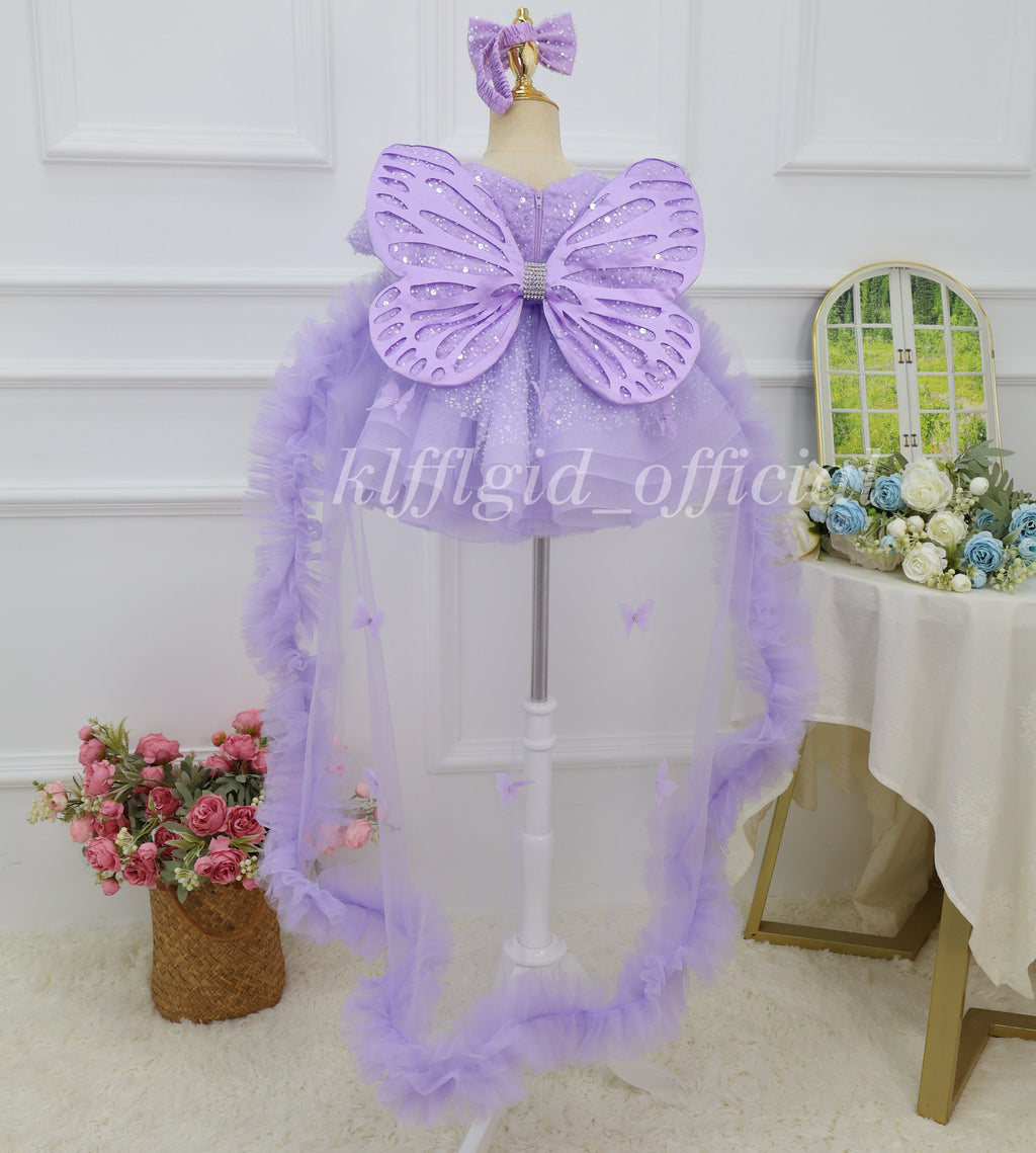 Baby First Birthday Gorgeous Flower Girl Party Dress | KLFFIGID