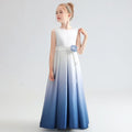 Elegant Gradient Blue, Create a Fairy-Tale Princess Dream A Dress that Combines Sophistication and Sweetness Romantic Touch with Floral Waist Detail