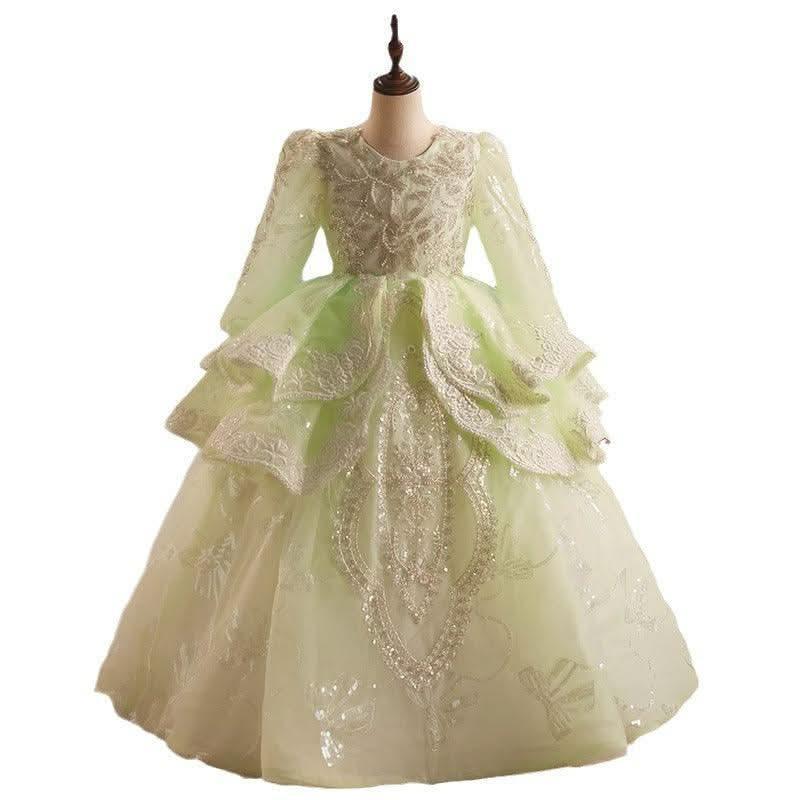 Girls Princess Dream Lace Bead Fairytale Evening Gown | KLFFIGID
