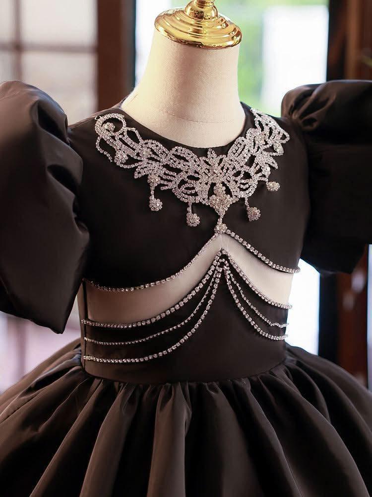Noble and Elegant Puff Sleeve Girl's Dress High-end and Stylish Girl's Dress
