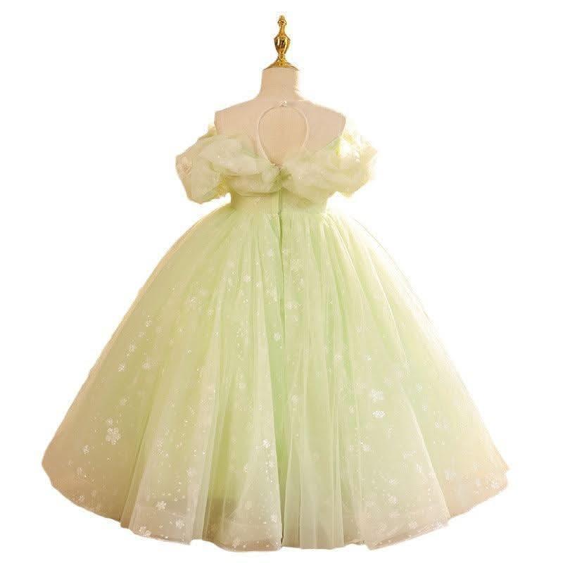Fairy-like Light Green Dress Premium Tulle Children's Dress