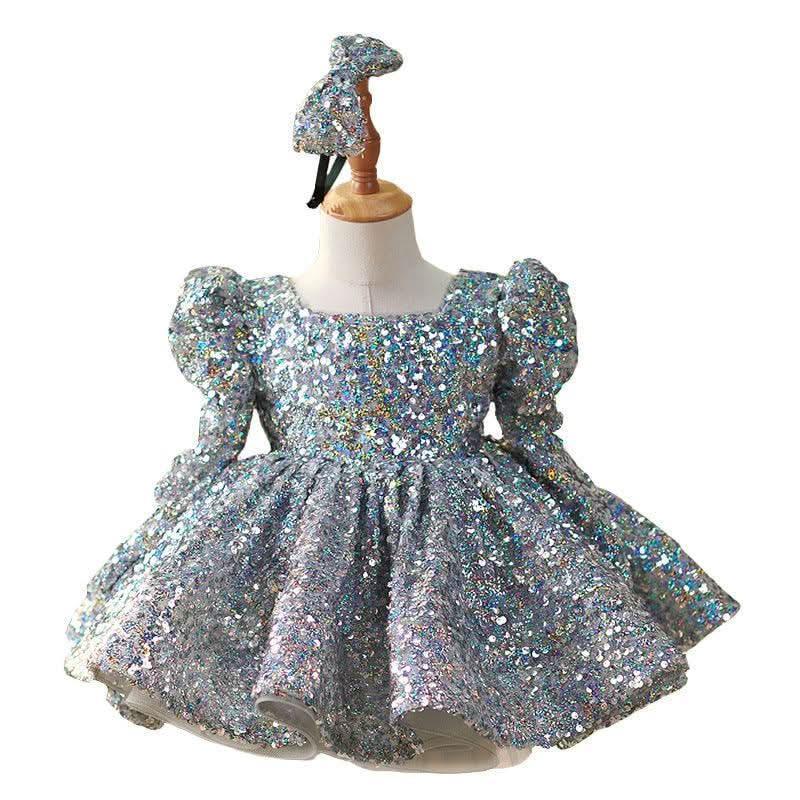 Girls Sparkling Sequin Princess Party Dress | KLFFIGID