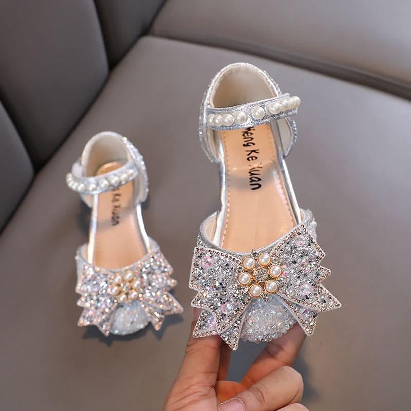 A Fairy Tale Crystal Shoe for Little Princesses Sweet Bowknot to Highlight Princess Charm Luxe Pearls for the Perfect Dress Companion