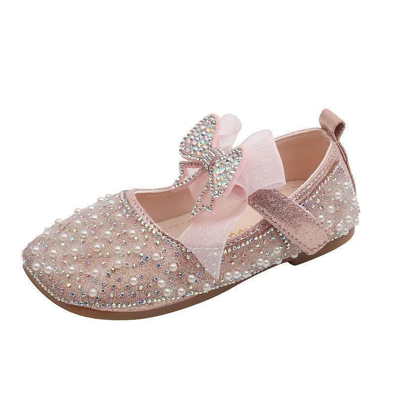 Sparkling Princess Shoes Elegant Kids Shoes Crystal and Pearl Dream Design
