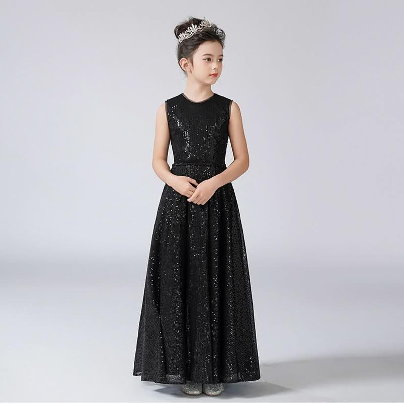 Noble Black Sequins The Ultimate Choice for Girls¡¯ Elegant Gowns Black Evening Dress That Dazzles the Crowd