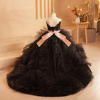 Enchanting Sparkly Black Princess Dress Elegant Dreamy Gown