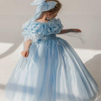 One Shoulder Children's Evening Dress Party Performance Satin Girl Princess Dress