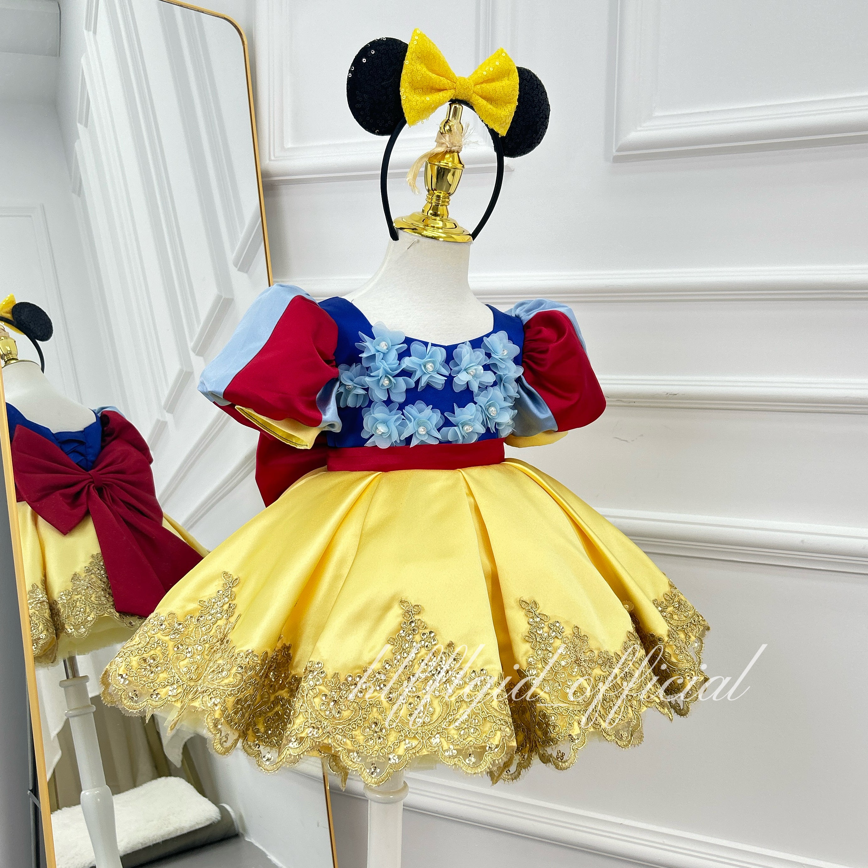 Themed Party Satin Short-Sleeve Princess Dress for Girls | KLFFIGID