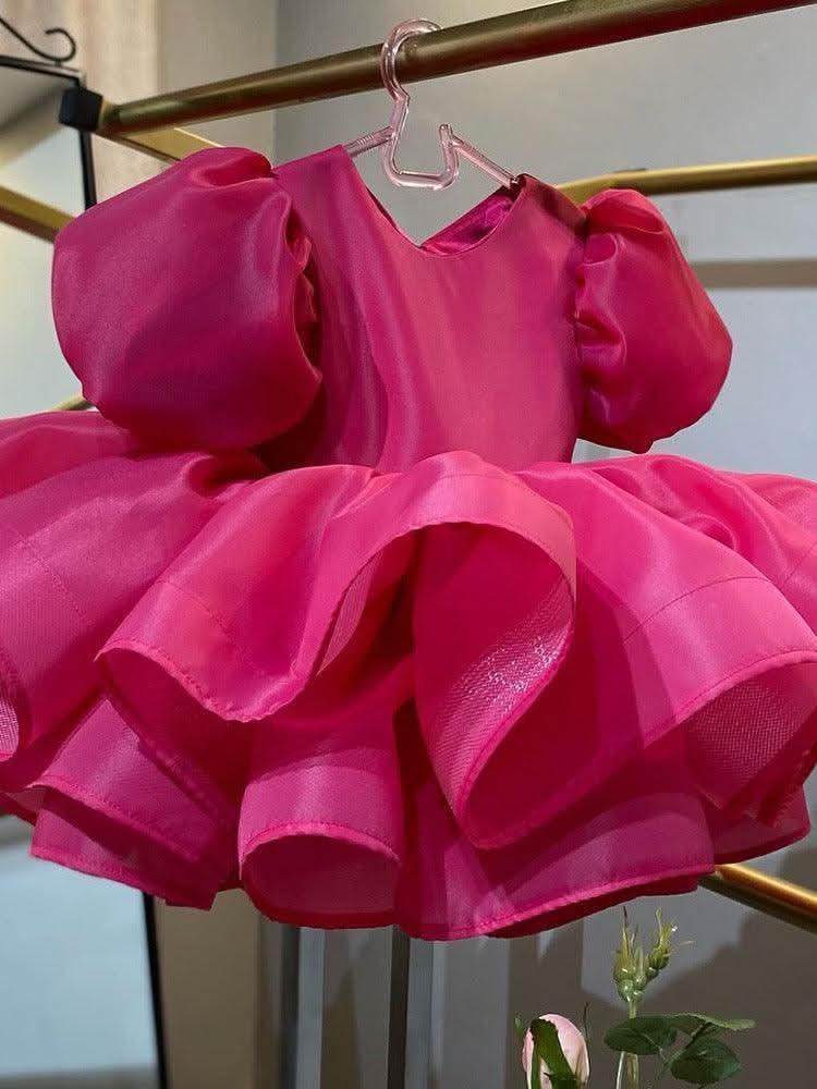 Flower Dress for Girls Puff Sleeve Feather Princess | KLFFIGID