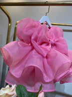 Flower Dress for Girls Puff Sleeve Feather Princess | KLFFIGID