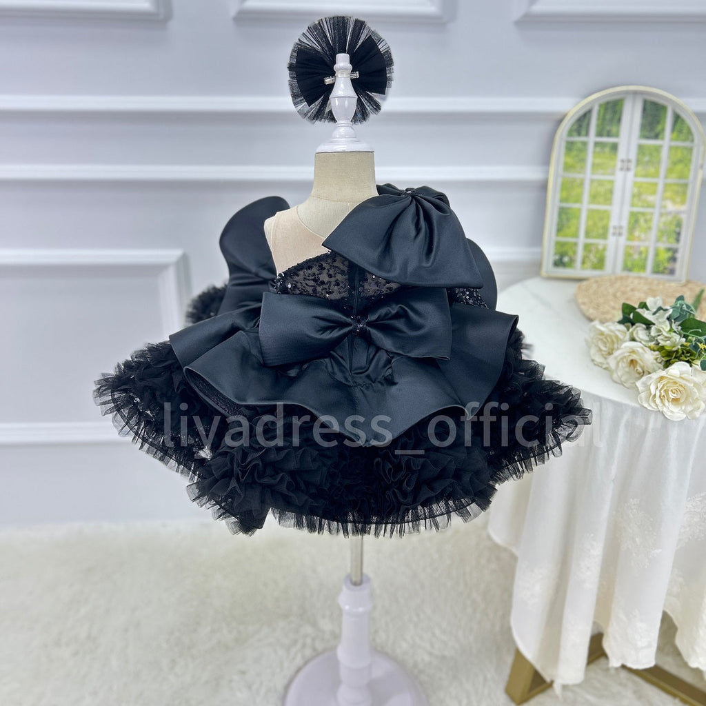One-Shoulder Mesh Fluffy Stage Performance Dress for Girls | KLFFIGID