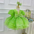 girl formal dress Sparkly short-sleeve princess gown for kids｜KLFFIGID