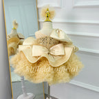 Fashion Baby Birthday Dress Glamorous one-shoulder pageant gown | KLFFLGID