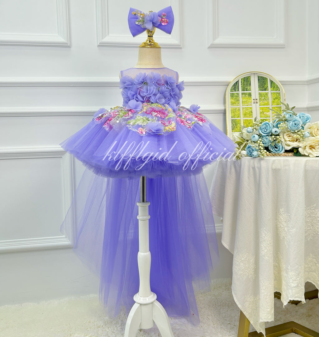 Flower Fairy Princess Dress Baby Birthday Dress Host's pageant-style gown｜KLFFIGID