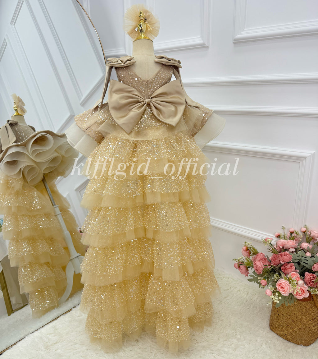 Baby Birthday Dress Gorgeous Flower Girl Dress Luxury Girls Couture｜KLFFIGID
