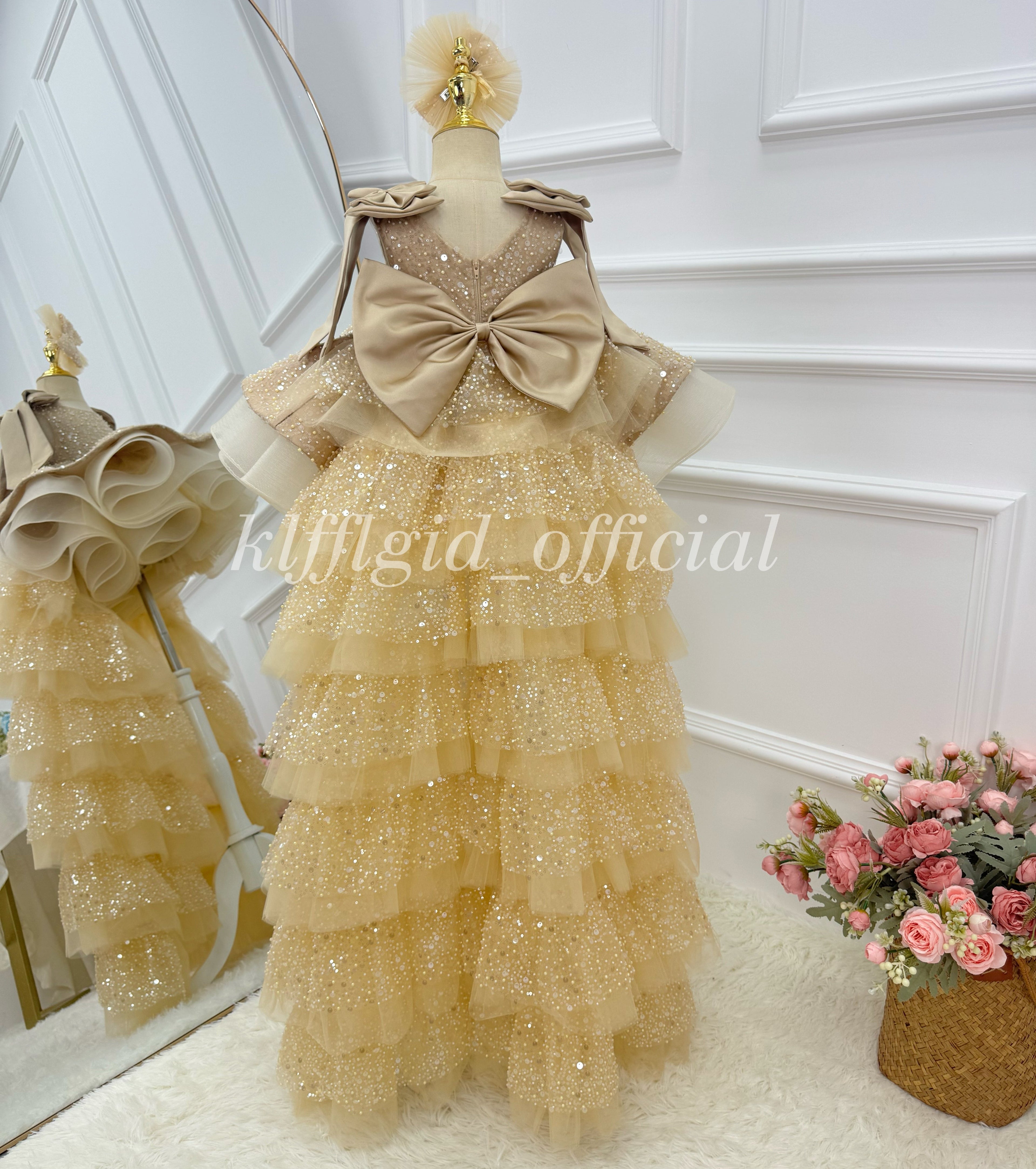 Baby Birthday Dress Gorgeous Flower Girl Dress Luxury Girls Couture｜KLFFIGID