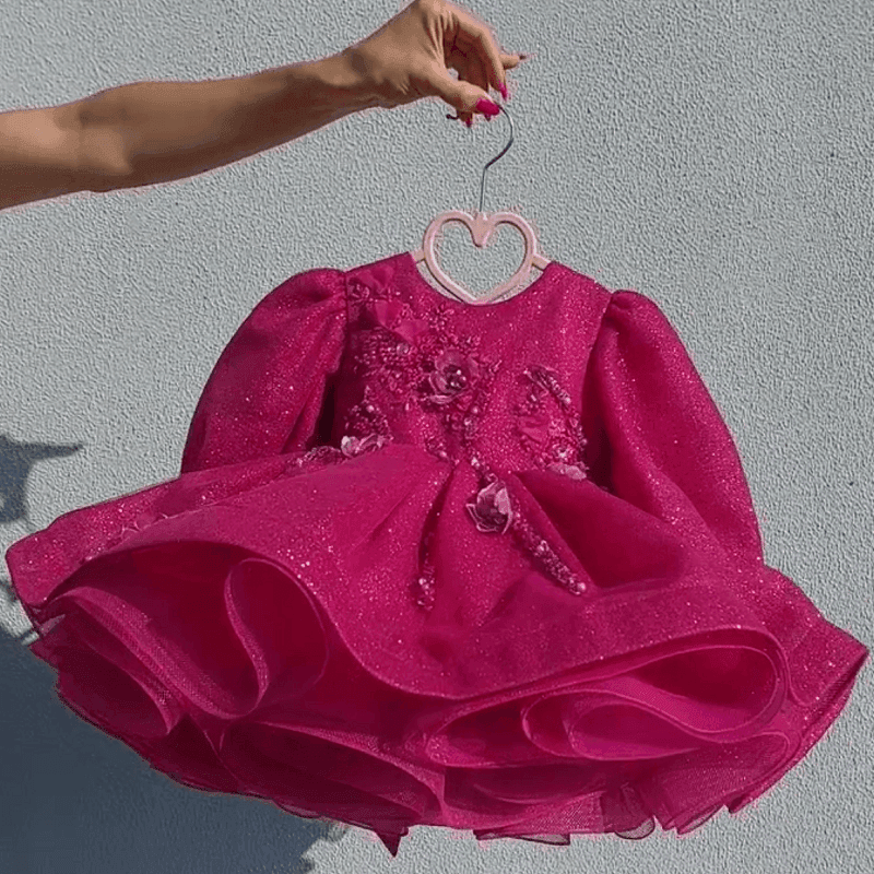 Girls Long Sleeve Sequin Embroidered Princess Dress | KLFFLGID