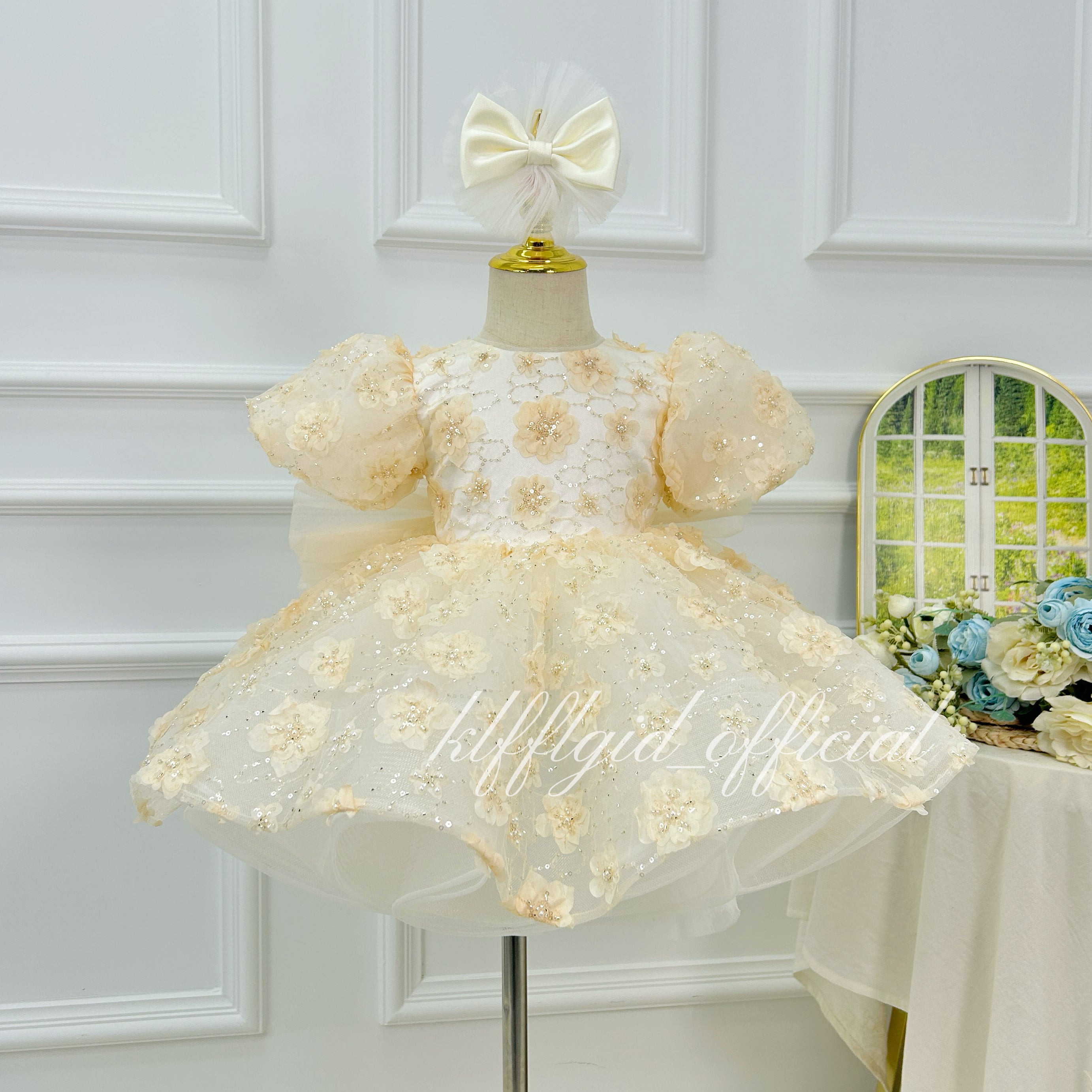 Girls' floral princess dress Baby's Birthday Party Dress | KLFFLGID