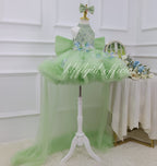 Baby Girl High Neck Sequin Birthday Flower Girl Dress with Train | KLFFLGID
