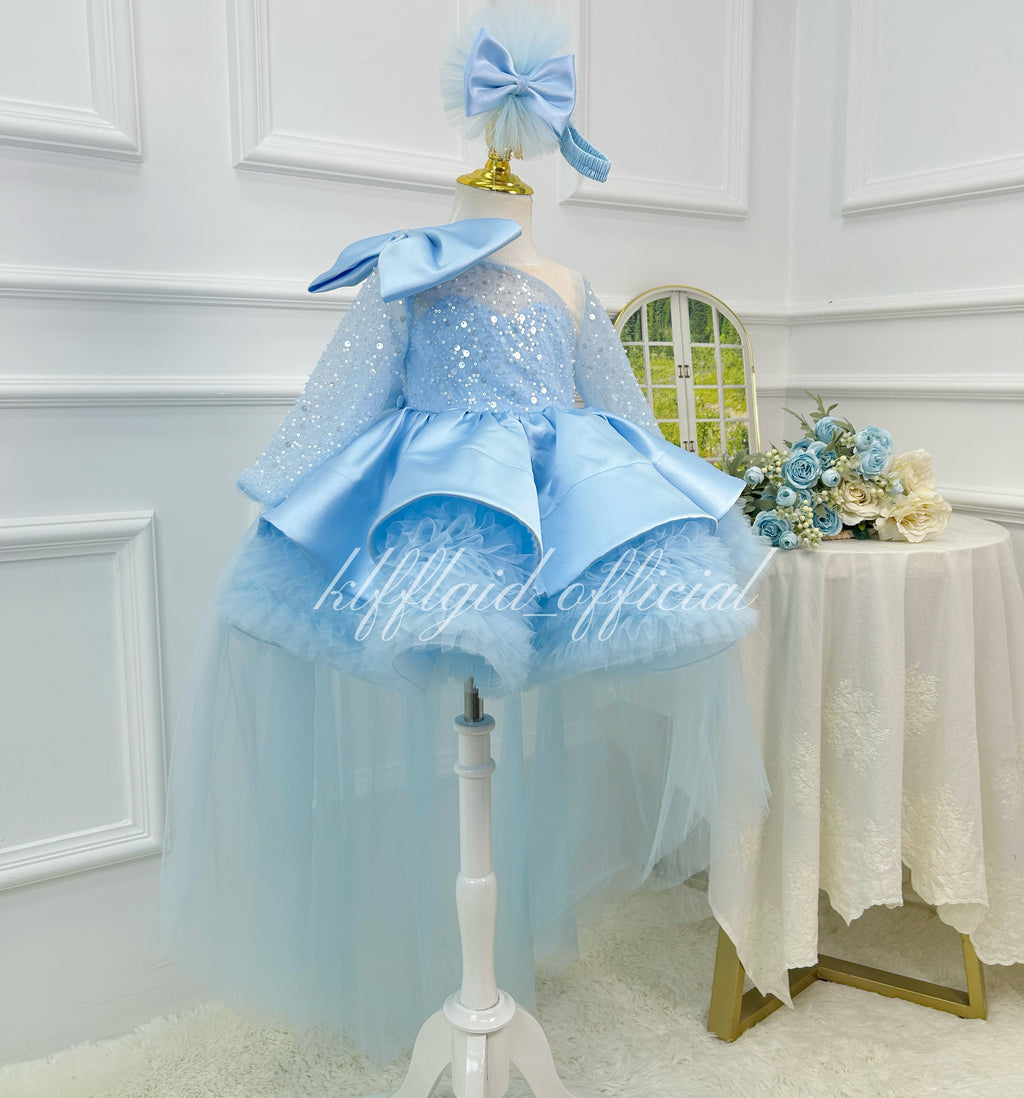 Baby 1st Birthday Luxury Sequin Dress for Little Girls | KLFFIGID