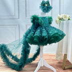 Baby First Birthday Bow Tail Princess Dress Party Frock | KLFFIGID