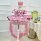 Luxury Large Bow Girls Couture & First Birthday Dress | KLFFLGID
