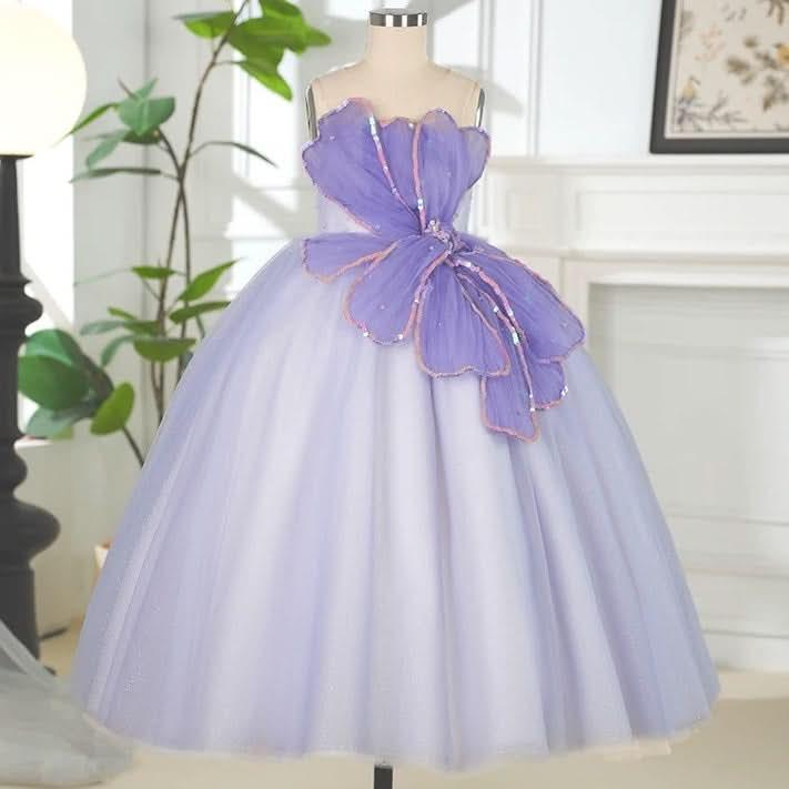 3-12 years old celebration stage performance children's dress beautiful mesh long skirt