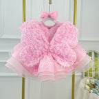 Toddlers Birthday dress Rose blossoms Pageant gowns for girls Burgundy   | KLFFLGID