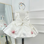 Baby Birthday 3D Floral Dress & Wedding flower girl Dress | KLFFIGID