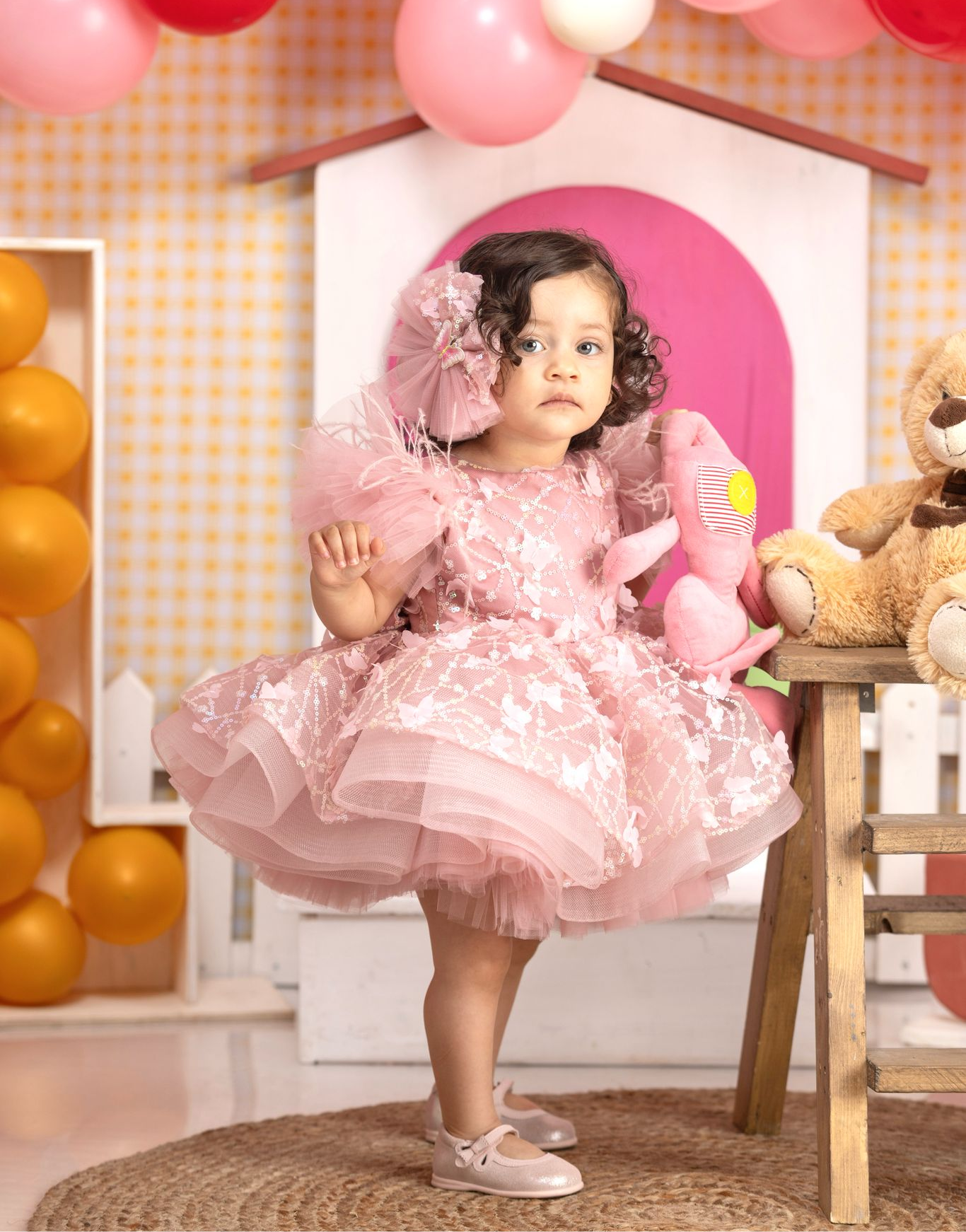 Sleeveless Butterfly Dreamy Princess Puff Flower Girl Dress | KLFFIGID