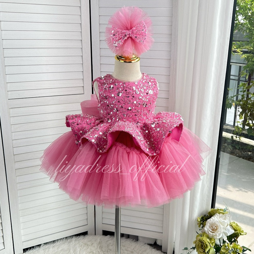 Elegant Sequin Baby Girl Birthday & Flower Girl Dress | KLIFFIGID