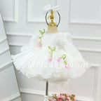 Baby Birthday Dress Stylish floral long-sleeve dress Wedding flower girl｜KLFFIGID