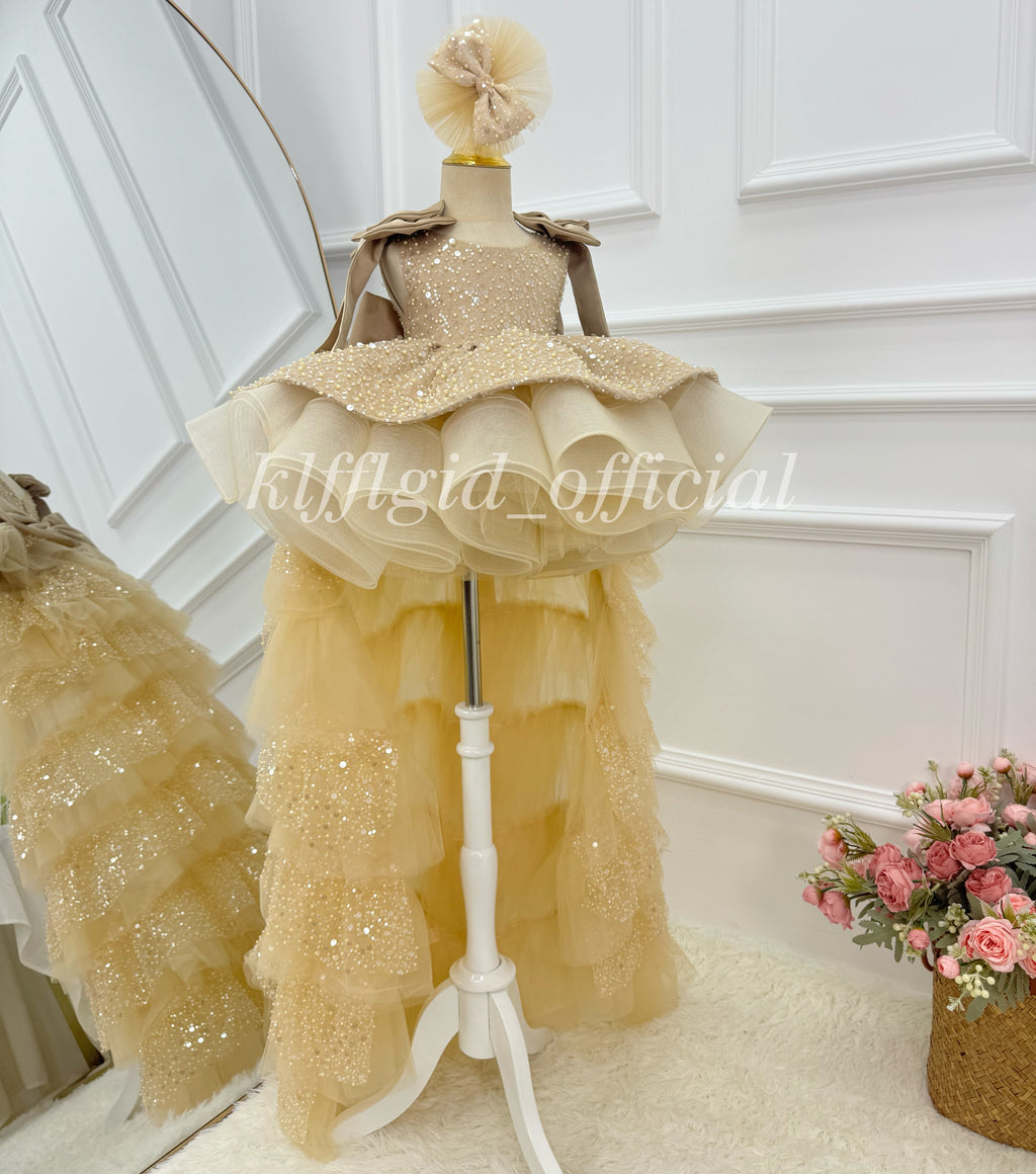 Baby Birthday Dress Gorgeous Flower Girl Dress Luxury Girls Couture｜KLFFIGID