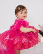 Baby First Birthday Bow Tail Princess Dress Party Frock | KLFFIGID