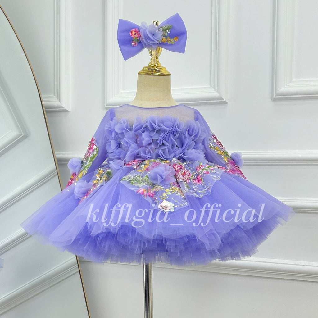 3D Floral Fairy Dress Baby's First Birthday Dress Wedding flower girl｜KLFFIGID