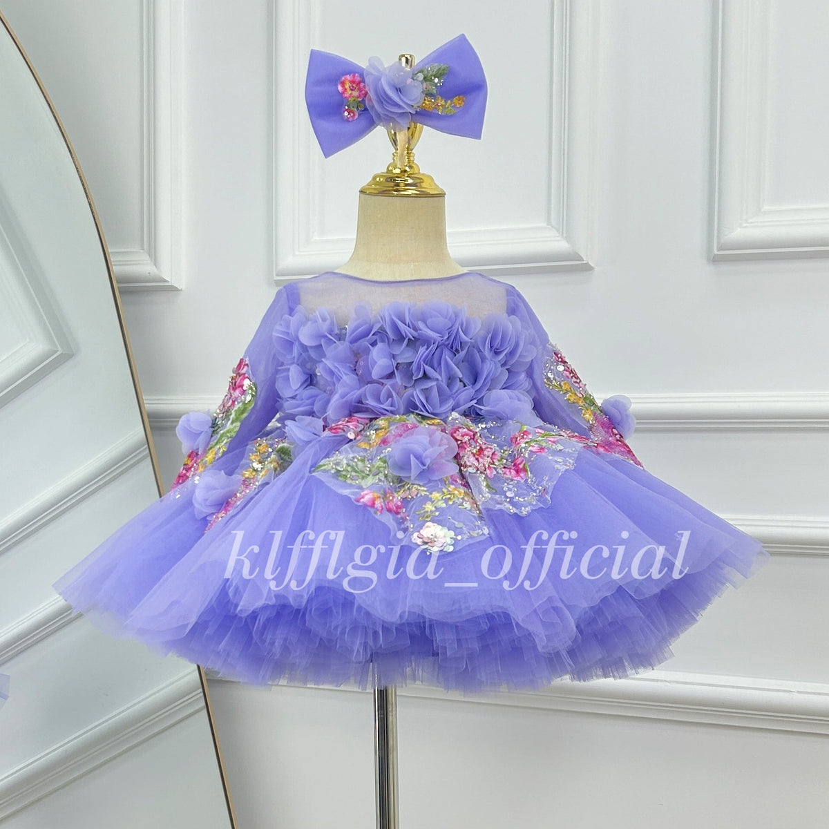 3D Floral Fairy Dress Baby's First Birthday Dress Wedding flower girl｜KLFFIGID