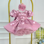 Luxury Large Bow Girls Couture & First Birthday Dress | KLFFLGID