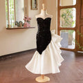 Elegant Princess Dress Shimmering Black and White Gown