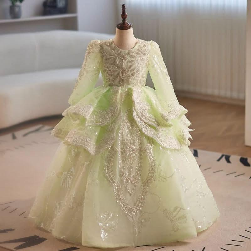 Girls Princess Dream Lace Bead Fairytale Evening Gown | KLFFIGID