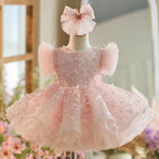 Sleeveless Butterfly Dreamy Princess Puff Flower Girl Dress | KLFFIGID