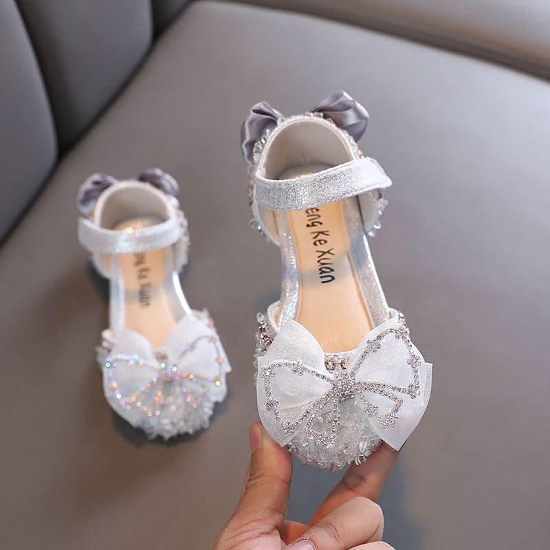 Sparkling Princess Shoes Exquisite Bow Design Comfort Meets Style The Ideal Shoes for Girls