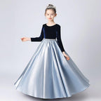 Girls' Velvet Gown The Dreamy Elegant Dress A Perfect Blend of Shine and Elegance A Princess-Style Gown